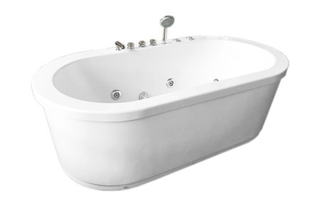 Łazienka Włochy Wolnostojąca wanna z hydromasażem 185x95 10 dyszy biały lub czarny I