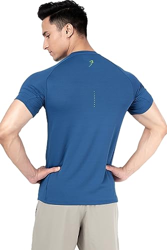 Image of FUAARK Men's Aura Textured Round Neck Regular Fit Gym Sports T-Shirt