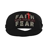 Generic Jesus Christ Christian Faith Over Fear Sports Headbands for Men Women, Moisture Wicking Workout Headband, Sweatband for Running,Cycling,Football,Yoga, Black