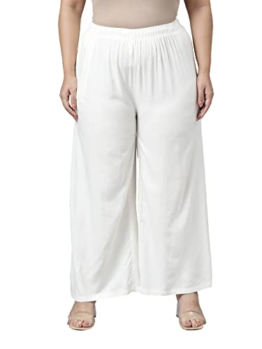 Image of GO COLORS Soft Viscose Basic Palazzo Full Length for Women| Breathable, Mid Rise, Relaxed Fit
