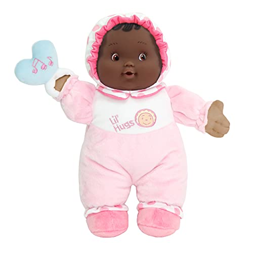Muñeca bebé Lil’ Hugs afroamericana cuerpo suave rosa miniatura 1