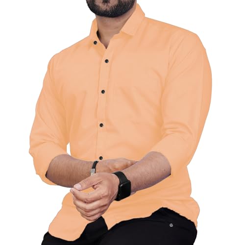 Image of Univibe Men's Slim Fit Full Sleeve Spread Collar Cotton Blend Shirt for Men and Boys