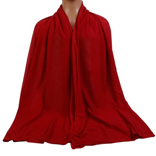 WOVOWOVO Head Wraps for Black Women Stretch Head Scarf Long African Hair Wraps, Red2