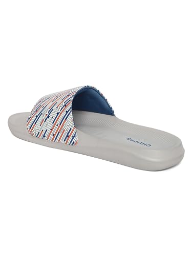 Image of CHUPPS X Mi Surge White & Navy Drift Orthopedic Slippers | Soft Footpharma Footbed | Breathable Ventilation Holes | Lightweight Flip Flops | Anti-Skid Chappals for Everyday For Mens