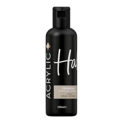 Halo Acrylic Plus Fast Setting Acrylic Monomer Liquid - 100ml. Acrylic Liquid for Nail Art, Nail Extensions & Overlays. HEMA Free Acrylic Liquid Monomer for Professional & Home Use.