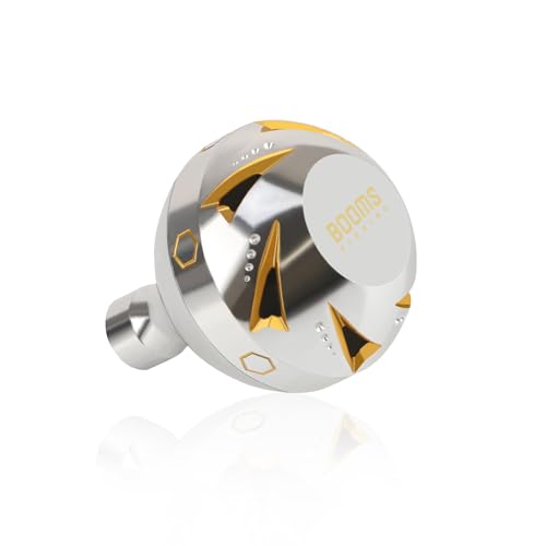 Booms Fishing K01 Power Knob for Shimano Stradic Sedona Sustain Daiwa Ballistic Fuego Tatula Saltwater Spinning Reel Handle, 41mm, Silver