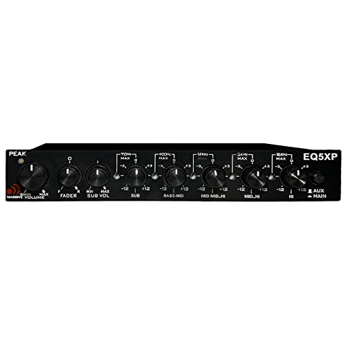 Image of Massive Audio EQ5XP | 5-Band Car Audio Parametric Equalizer with 9V Line Driver, Subwoofer Control & Adjustable Fader - in-Dash EQ for Pro Sound Tuning