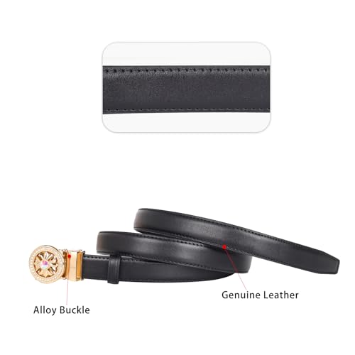 Image of Aurolran Women's Leather Belt with Buckle - Ideal for Dresses, Jeans, and Coats