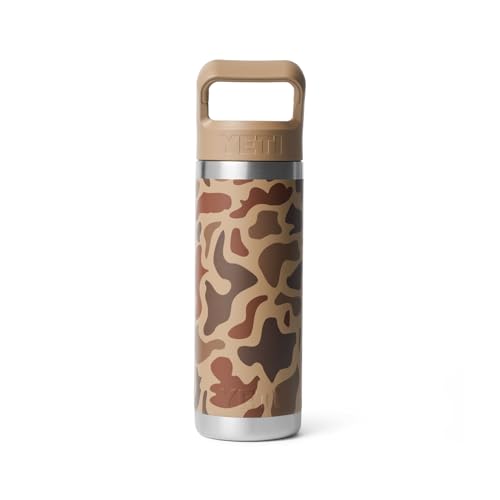 Image of YETI Rambler 18 oz Bottle, Vacuum Insulated, Stainless Steel with Straw Cap, Wetlands Camo