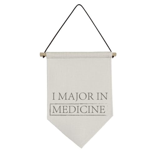 Drapeau en toile à suspendre Major In Medicine pour décoration murale étudiante