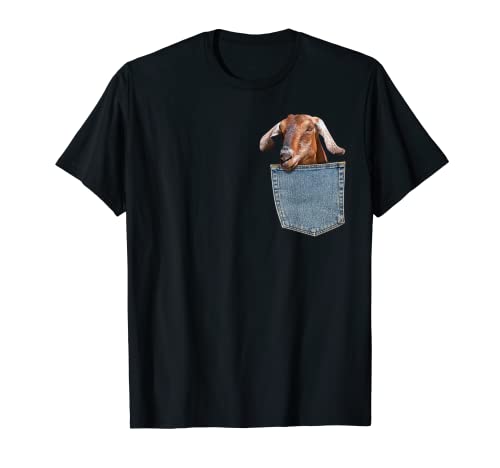 Goat Pocket Baby Goat Peeking Funny Goat Tee shirt Animal