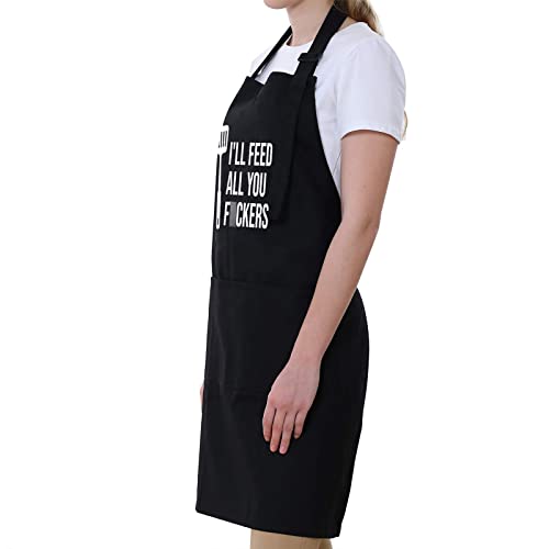 Miracu Funny Apron For Men, Women - Funny Dad Gifts, Funny Gifts For Dad - Birthday, Grilling Gifts For Men, Boyfriend, Husband, Brother, Mom, Friend - Cooking Bbq Grilling Aprons For Men, Chef Gifts #TOP6