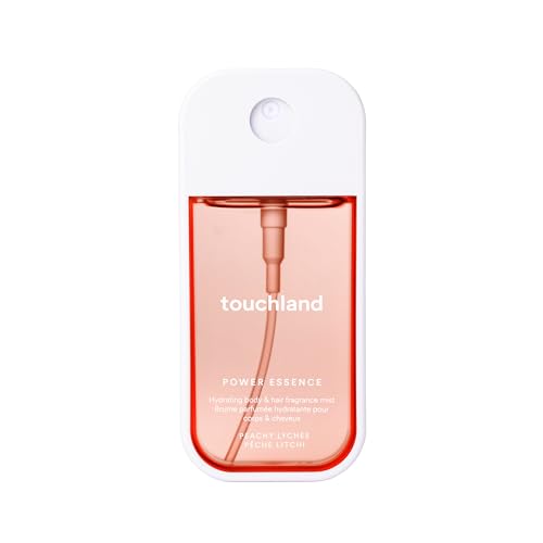Touchland Hydrating Body & Hair Fragrance Mist – Peachy Lychee – 2 FL OZ Travel Size Perfume Spray – Notes of Lychee, Orchids, and Peach
