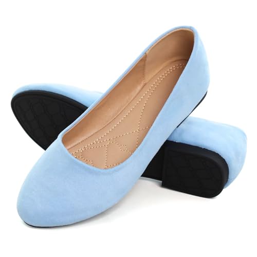 Image of Dear Time Women's Flats Comfortable Slip On Ballet Flats Soft Solid Casual Shoes