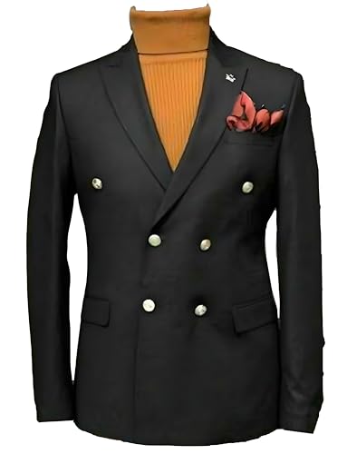 Veste croisée à boutons revers en pointe pour homme Kromoc