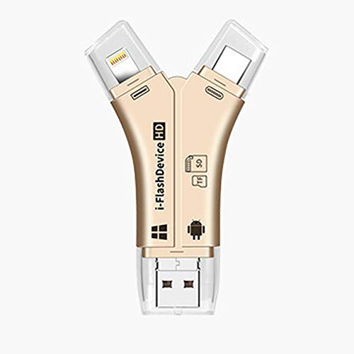 Preisvergleich Produktbild SD-Kartenleser / TF-Kartenleser, 4 Zoll Hochgeschwindigkeits-Speicherkartenle... Hinterkamera-Kartenleser, damit alle Geräte Fotos, Videos von der Kamera anzeigen können (Gold)