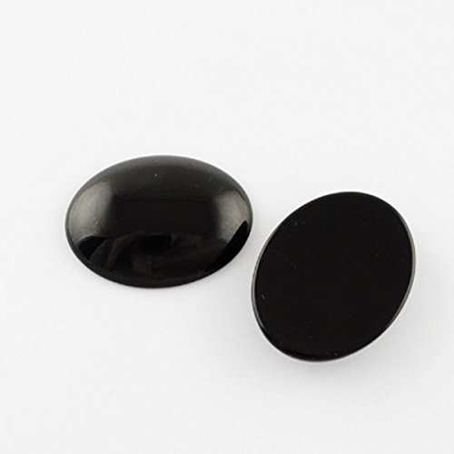 5 pietre di vetro nero cabochon stile onice perle