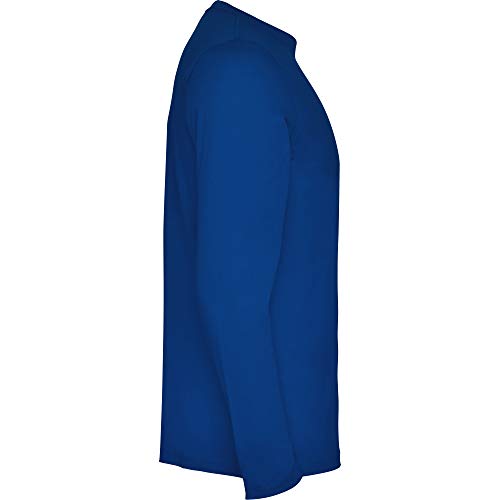 Camiseta de Colores Manga Larga 100% Algodón para niño – Camiseta Cuello Redondo Doble Elastano, cómoda, Suave, Lisa y Elegante (Azul, 9/10)