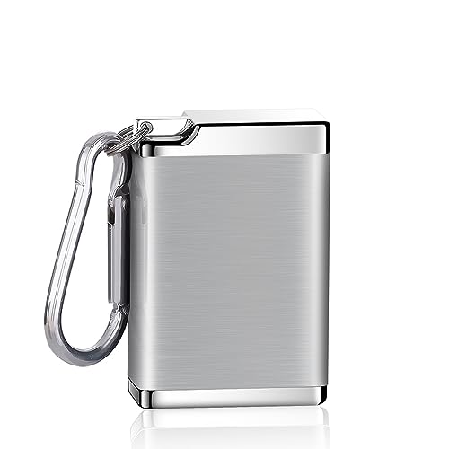 Ceniceros Portátiles de Cigarrillos, Engrosado Mini Cenicero, Metal Cenicero de Bolsillo para Viajes, Senderismo, Salidas (Plata)