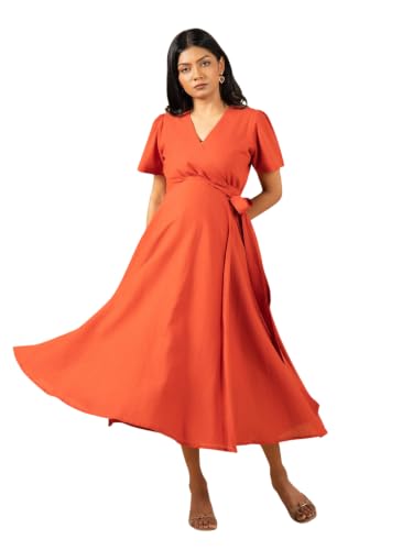 Image of The Mom Store Maternity and Nursing Wrap Dress for New Mom | Pre and Post Pregnancy Wear for Womens | Trendy Stylish Printed Friendly Dresses for Women | Comfortable