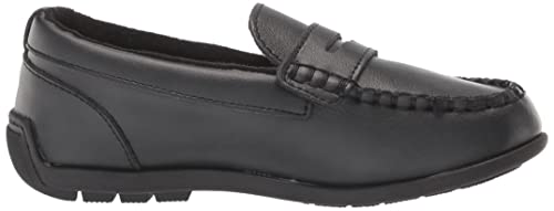 Steve Madden Mocassim infantil Tjared unissex, Couro preto, 10 Toddler
