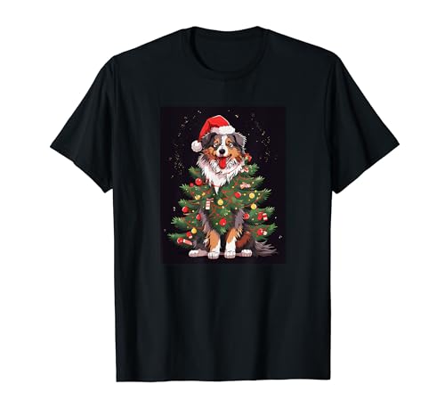 Australian Shepherd Christmas Funny Dog Xmas Maglietta