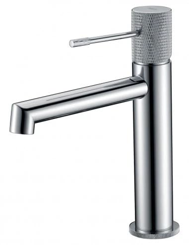 IMEX Grifo Monomando Lavabo - BDD038-1 Cuerpo de Latón, Cartucho Cerámico Ø26mm TOP, Flexos 3/8”, Serie Line (Cromado)
