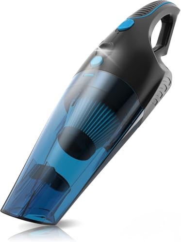 SEALON GV02 Handheld Rechargeable Car Vacuum Cleaner, 10KPa Vacuum Cleaner and Air Duster, High Power Hand Held Vacuum with LED Light and Multi-Nozzles for Car, Home, Office, Pet （Blue 1 Pack）