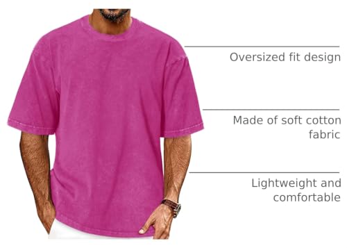 Image of Oversized Tshirts for Men Short Sleeve Vintage Washed Basic Loose Tees 2026