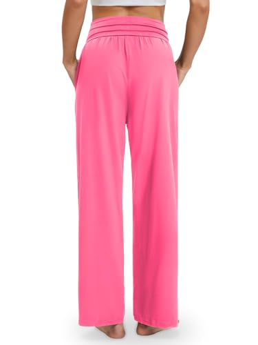 Image of Gracyoga Wide Leg Yoga Pants for Women Casual Loose Cozy Sweatpants High Waisted Lounge Pajama Flowy Pants With Pockets
