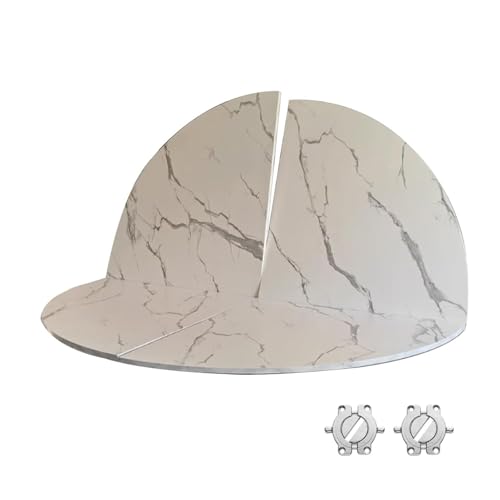 Rallonge de table ronde portable 4 plis 170cm imitation marbre - 2