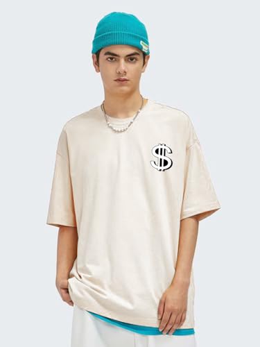 Image of CHKOKKO Mens Polyester Stylish Oversized T Shirt for Daily & Casual Wear Printed Design with Drop Shoulder & Half Sleeves