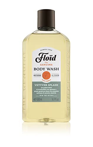 Floid Vetyver Splash Body Wash (500ml), Men's Body Wash Cleanses, Moisturises, and Purifies Skin without Drying it Out