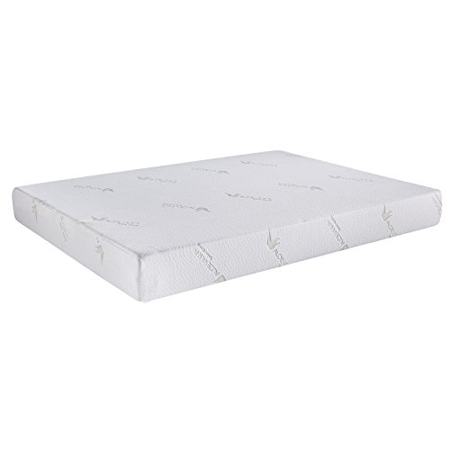 AC Pacific Soft Aloe Collection 6 Inch Luxury Soft Bedroom Aloe Vera Extract Infused Fabric Covered Memory Foam Mattress, Twin Size