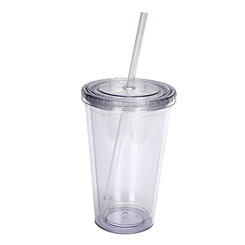 Klar Acryl Becher mit Strohhalm und Deckel 16 oz, doppelwandig isoliert wiederverwendbare Kunststoff Eiskaffee Becher, To Go Cup perfekt für Partys, Geburtstage, Fit in Cupholder, BPA frei Klar Acryl Becher mit Strohhalm und Deckel 16 oz, doppelwandig isoliert wiederverwendbare Kunststoff Eiskaffee Becher, To Go Cup perfekt für Partys, Geburtstage, Fit in Cupholder, BPA frei