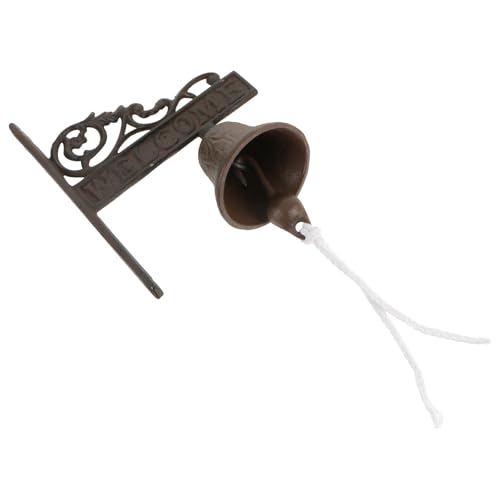 SEWACC Campana Colgante de Hierro Timbre para Puerta, Diseño Antiguo para Decoración de Pared en Exteriores