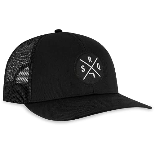 Image of HAKA State City Trucker Hat for Men & Women, Adjustable Baseball Hat, Mesh Snapback, Sturdy Outdoor Black Golf Hat