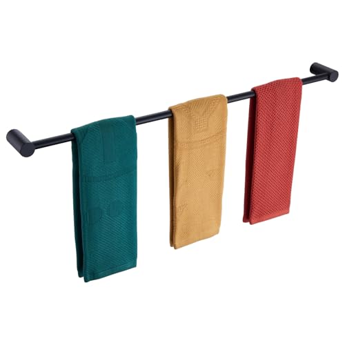 Image of KOKOSIRI Bath Towel Bar Matte Black 32-Inch Bathroom Towel Holder for Wall Mounted Stainless Steel Bathroom Lavatory Hardware Accessories, B4007BK-L32
