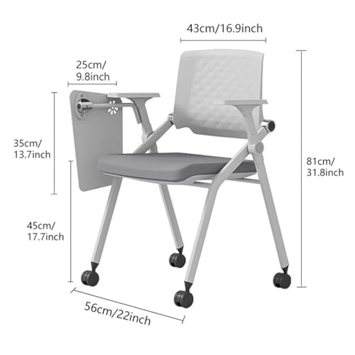 Chaise gain de place grise avec tableau écriture pour petit espace