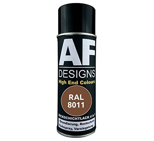 Alex Flittner Designs Peinture de protection 4-en-1 RAL 8011 Brun noisette pour métal - Spray antirouille - Bombe aérosol