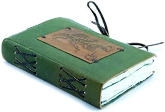 Mythrojan Medieval Renaissance Green Jester Leather Handmade Notebook Diary Journal Log