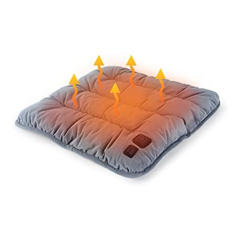 Plcnn 18 x 18 Inch Electric Heating Pad USB Heated Graphene Seat Cushion Office Chair Heating Cushion with 3 Heat Settings for Warmer, Pain Relief Cover