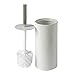 Harbour Housewares Bathroom Toilet Brush & Holder Set - White Ceramic/Metal Handle