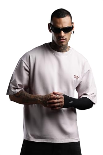 Image of DUIT Men's Printed Round Neck Cotton Blend T-Shirt White Color