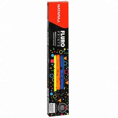 Nataraj Gsm Wood Natarj Fluro Neon Rubber Tipped Extra Dark Pencil, Ink black
