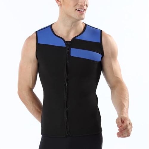 Camiseta sin mangas de neopreno para hombre, chaleco cálido para surf 3mm, ideal para natación, buceo y surf (B_Grande) miniatura 3