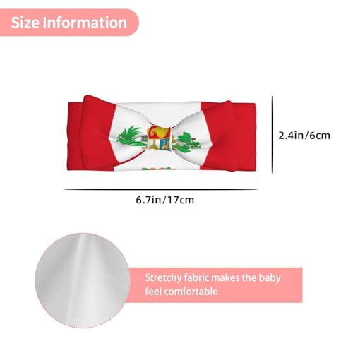 Flag of Peru Baby Headbands Soft Nylon Hairbands with Stretchy Bows Girls Hair Accessories for Newborn Infant Toddler Kids3