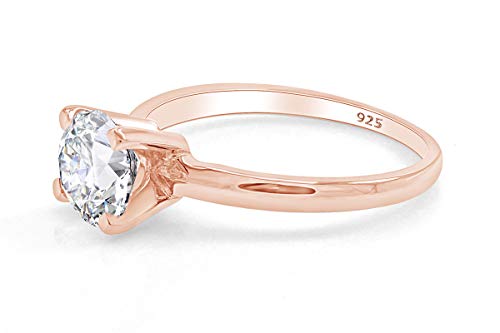 Jewel Zone US Round Cut White Cubic Zirconia Anniversary Solitaire Ring in 14k Gold Over Sterling Silver (1.5 Carat)2