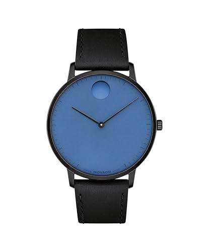 Movado Face Watch - Swiss Quartz Leather Strap - Classic Timeless Luxury Fashion Timepiece for Him or Her - 41mm