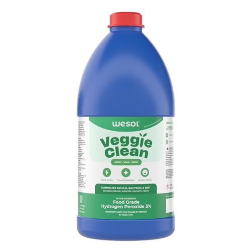 Image of Wesol Veggie Clean Food Grade Hydrogen Peroxide 3% Vegetable and Fruit Wash Liquid, 1L, Surface Disinfectant, Eliminates Mould Bacteria and Dirt